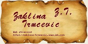Žaklina Trmčević vizit kartica